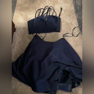 size 6 navy blue two-piece dress.